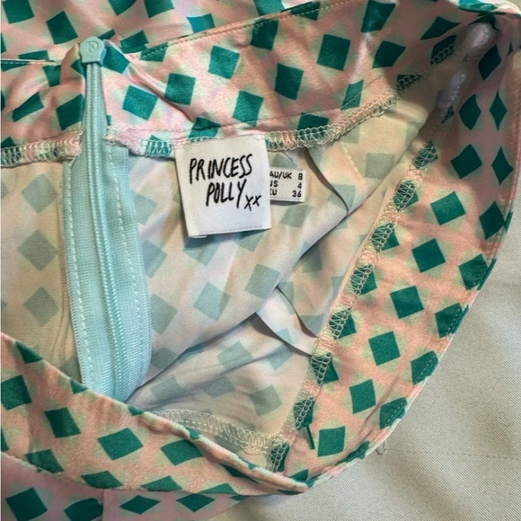 Princess Polly Jordy Blouse Pant Set Revolve Allover Green Barbie Pink - Picture 6 of 12